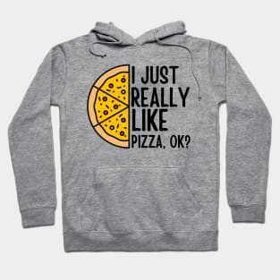 Half a Pizza I Just Really Like Pizza, ok? Funny Pizza Hoodie